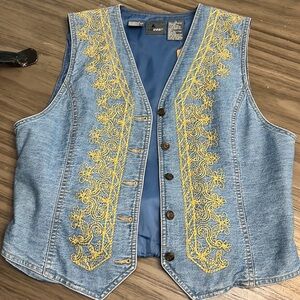 VTG 90’S LIZ WEAR EMBROIDERED VEST LARGE 100% COTTON